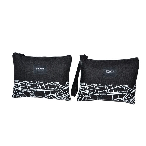 American Airlines Toiletry Bag STATE Amenity Kits  Brooklyn Map 2pc set - Picture 1 of 12